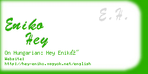 eniko hey business card